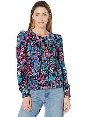 Lilly Pulitzer Jansen Sweatshirt in “Onyx Twilight Cora print
